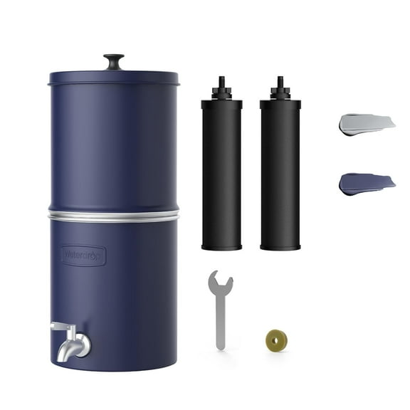 Waterdrop 2.25G Gravity Water Filter System with 2 Carbon Filters and Metal Spigot, NSF/ANSI 42&371 Standard, Reduces 99% of Chlorine and Lead for Home, Camping, Emergencies, King Tank, WD-TK-AP