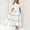 White summer dresses, variant on pimelu Dresses for Women Formal Dresses for Women Button Down Loose Flowy Ruffle Swing Puff Sleeve Dress with Belt Summer Elegant Solid Short Sleeve V-Neck Ladies Long Sundress