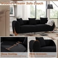thumbnail image 3 of Aukfa 83" Comfy Sofa Sherpa Boucle Living Room Couch, 26" Extra Deep Seat, 4 Pillows, Black, 3 of 9
