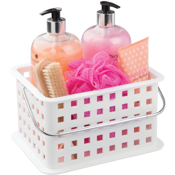 Mainstays Plastic Bathroom Shower Caddy, White