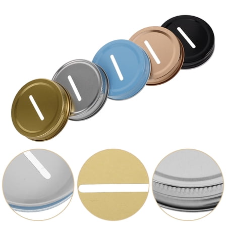 PBPBOX 10pcs Canning Lids Wide Mouth Jar Lids Metal Round for Saving Coins for Adults