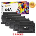 thumbnail image 2 of Toner Bank 5-Pack Compatible Toner Cartridge for HP CC364A 64A LaserJet P4014 P4015n P4015x P4515n P4515x (Black), 2 of 9