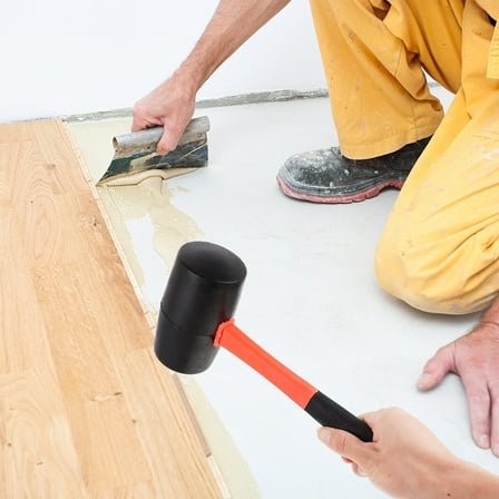 HORIALENCE 1Pcs Rubber Mallet Hammer for Flooring with Nonslip Fiber Handle 13.6x4.9in