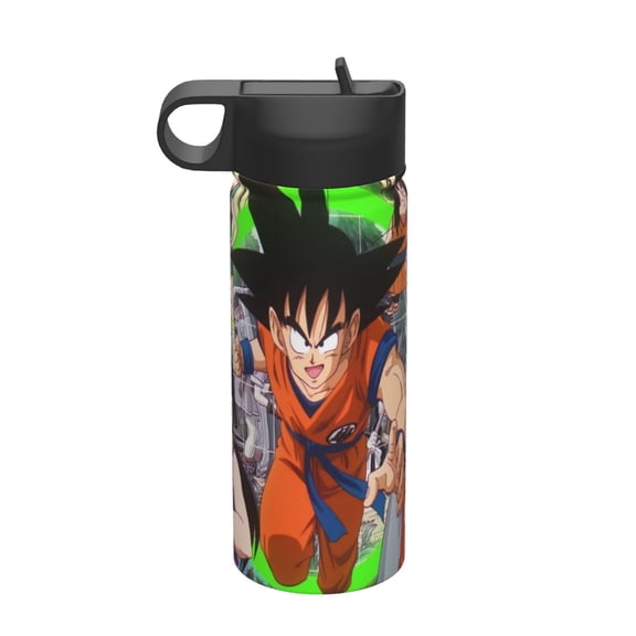 Dragon ball Kids Insulated Water Bottle With Straw - 18 Oz Stainless Steel Double Wall Vacuum Cup, Leakproof, Bpa Free, Suitable For Boys And Girls