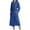 Blue., variant on Plus Size Women's Cottons Bathrobe,Long Robes for Women's House Robes,Womens Long Sleeve V-Neck Solid Color Cardigan Robe with Waist Tie Bathrobe Sleepwear Loungewear Home Wear