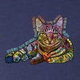 thumbnail image 2 of First We Still Your Heart Then Your Bed | Funny Neon Colorful Cat | Dean Russo Art Animal Lover Tri-Blend Racerback Tank Top, Vintage Navy, X-Large, 2 of 6