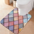 thumbnail image 2 of Yayeee Bath Rug for Bathroom Floor Non Slip Rectangle Fluffy Soft Absorbent Mat, 16"x24", Pink Shimmering Pattern, 2 of 7