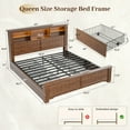 thumbnail image 5 of EnHomee Queen Bed Frame with Headboard Bed Frame with 4 Storage Drawers & LED Lights Platform Bed frame with Charging Station, 5 of 7