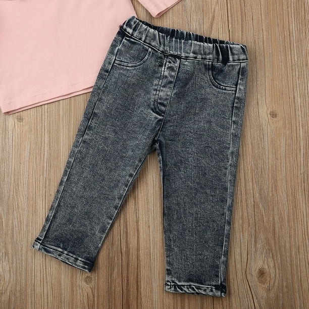 Little Girls 2PCS Pants Set Long Sleeve Loose Flounce Tops Long