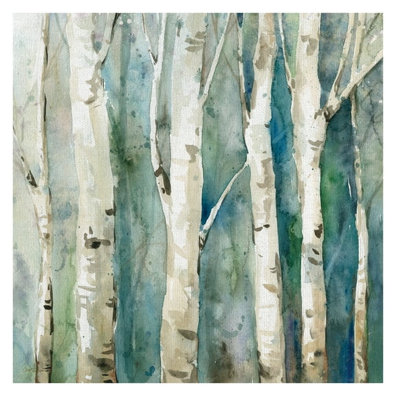 Masterpiece Art Gallery River Birch Trees II by Carol Robinson Canvas Art Print 30" x 30"
