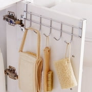 Over The Door Towel Racks 2pcs Silver Door Towel Racks 5 Hooks Over Home Bathroom Kitchen Coat Hanger Rack