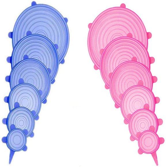 Juego de tapas extensibles de silicona JYYHSF, 12 piezas, 6 tamaños
