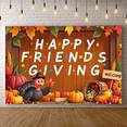 thumbnail image 2 of Thanksgiving Turkey Banner Colorful Leaves Pumpkin Decoration Rustic Party Decoration for Friendsgiving Celebration Autumn Gathering Indoor Event, 2 of 9
