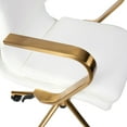 thumbnail image 6 of Flash Furniture James Faux Leather Swivel Office Chair in White/Gold, 6 of 9