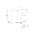 thumbnail image 3 of FM FURNITURE Louisiana Engineered Wood Writing Computer Desk in Light Gray, 3 of 9