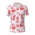 thumbnail image 2 of Daiia Valentine Gnomes Pattern Men’s Polo Shirts,Solid Deck Shirt,Classic Fit, Breathable Cotton Polo for Casual and Sport Wear-3X-Large, 2 of 7