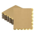 thumbnail image 1 of Uxcell 100 Pcs Servilletas de Cóctel con Bisel Ondulado y Bordes Dorados, 5 x 5 Pulgadas, Desechables para Fiesta, 1 of 7