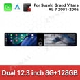 thumbnail image 2 of ZWNAV Dual 12.3 inch Screen Car Radio For Suzuki Grand Vitara XL 7 2001-2006 Android GPS Navigation Multimedia Video Player Stereo Receiver Head Unit, 2 of 14