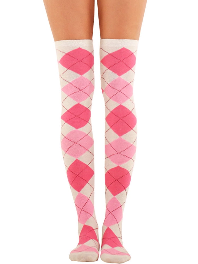 over the knee argyle socks