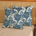 thumbnail image 2 of Summer Coastal Pillow Covers 20x20 Pack of 2 Navy Blue Coral Throw Pillow Covers Outdoor Decor Coral Branch Ocean Themed Beach Decorative Pillowcase Beachy Nautical Cushion Case for Sofa Couch, 2 of 6