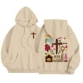 thumbnail image 3 of Sweatsuits for Women 2 Piece Jesus Letter Print Christian Long Sleeve Hooded Sweatshirt and Sweatpants Fall Fashion Clothing Casual Track Suits, 3 of 6