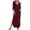 Wine, variant on Posijego Women's Long Sleepshirt V Neck Long Sleeve Nightdress Soft Sleepwear Nightgowns with Pockets