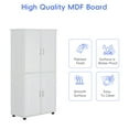 thumbnail image 5 of Tall and Wide Bathroom Floor Storage Cabinet, Bathroom Storage Unit, Freestanding Cabinet with 4 Doors, Adjustable Shelves, White, 5 of 15