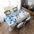 thumbnail image 4 of Blue Gradient Rectangle Tablecloth, Abstract Polka Dots Vintage Modern Art Waterproof & StainResistant Tablecloth, Washable Oil-proof Table Cover for Dining/Party/Wedding/Camping/Buffet 52x70 In, 4 of 9