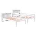 thumbnail image 2 of Twin Over Twin Bunk Bed with Bookcase and Headboard, Pine Wood Detachable Bunk Bed Frame with Safety Guardrails and Ladder, 2 of 8