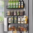 thumbnail image 1 of Especieros para Cocina Magnético, Paquete de 5 Estante Magnético para Refrigerador, Organizador de Especias Cocina, Contiene 1 Toallero de Papel y 6 Ganchos, 1 of 11