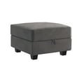 thumbnail image 1 of HONBAY Module de Pouf Carré en Velours pour Sofa Sectionnel Modulaire, Repose-Pieds avec Rangement, Gris Terne, 1 of 4