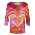 thumbnail image 4 of QTOCIO 3/4 Hauts à Manches pour Femmes, Hauts d'Été à Manches 3/4 pour Femmes, T-Shirts de Mode Décontractés Col Rond Manches 3/4 T-Shirt Ample Blouses pour Dames, 4 of 5
