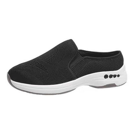 

AnuirheiH Ladies Stretch Cloth Large Size Slippers Women Shoes Casual Sports Weaving Non Slip Shoes Clearance Under $10