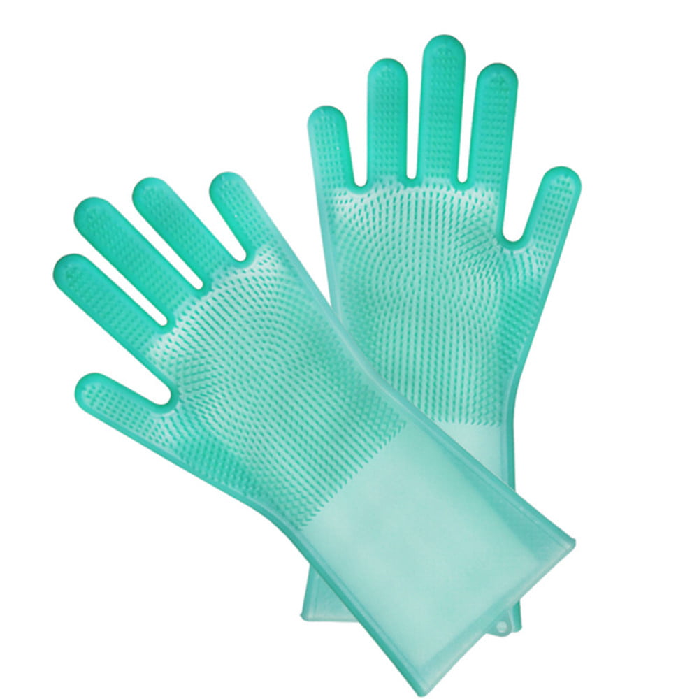 Magic Reusable Silicone Gloves Cleaning Brush Scrubber Gloves Heat Resistant GN 