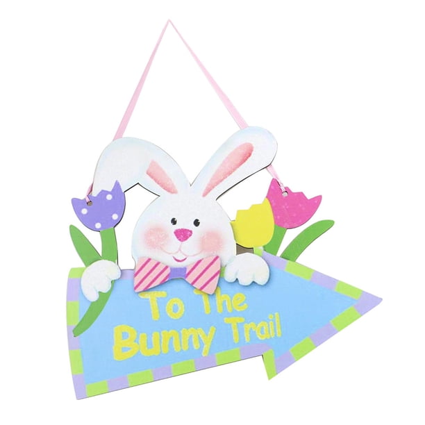 Adornos colgantes para puertas, rodajas pintadas a mano, decoración de Pascua para adornos Flecha correcta