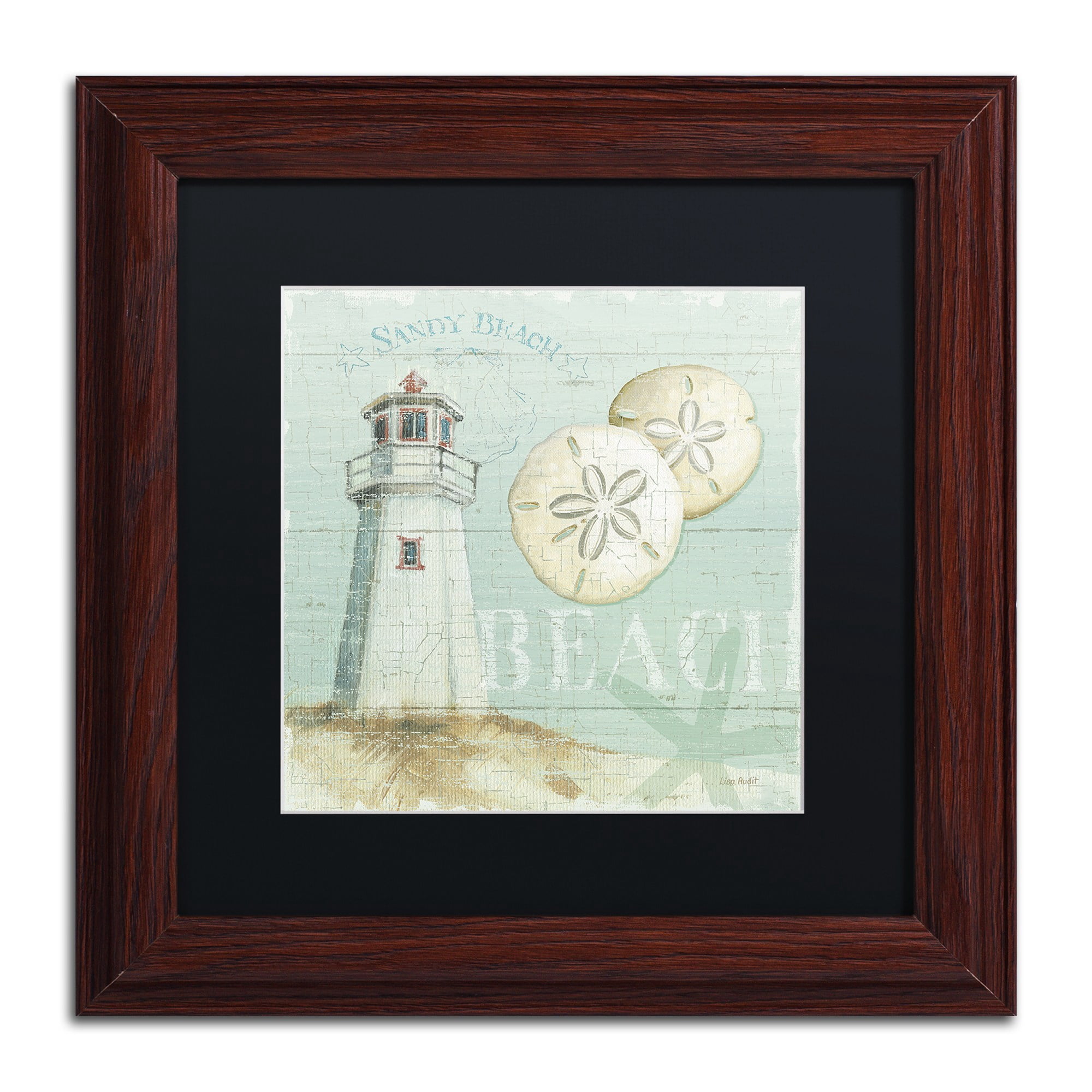Trademark Fine Art "Beach House I" Canvas Art by Lisa Audit, Black Matte, Wood Frame