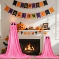 thumbnail image 6 of Halloween Glowing Ghost Decoration – Light-Up Design for Gardens, Yards & Halloween Parties, Soft Glow Enhances Spooky Vibe, Weather-Resistant Material for Outdoor Use, Easy to Set Up, Pink, 18-36in, 6 of 7