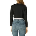 thumbnail image 3 of MODA NOVA Junior's Solid Curved Hem Long Sleeves Crop Shrug Cardigan, 3 of 5