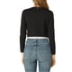 thumbnail image 3 of Cárdigan ligero de punto con cuello redondo y mangas largas para mujer, bolero recortado, 3XL, negro, 3 of 7