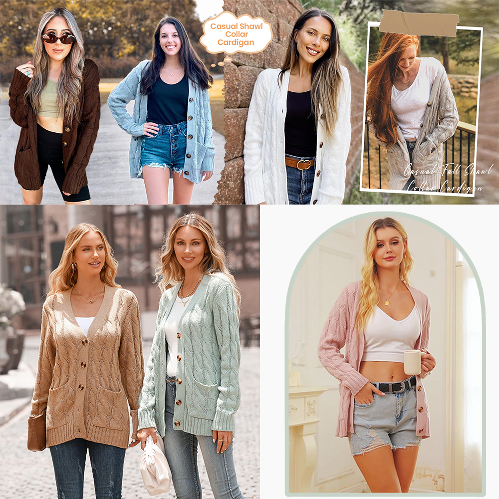 Prettygarden Women's Open Front Cable Knit Cardigan photo 3