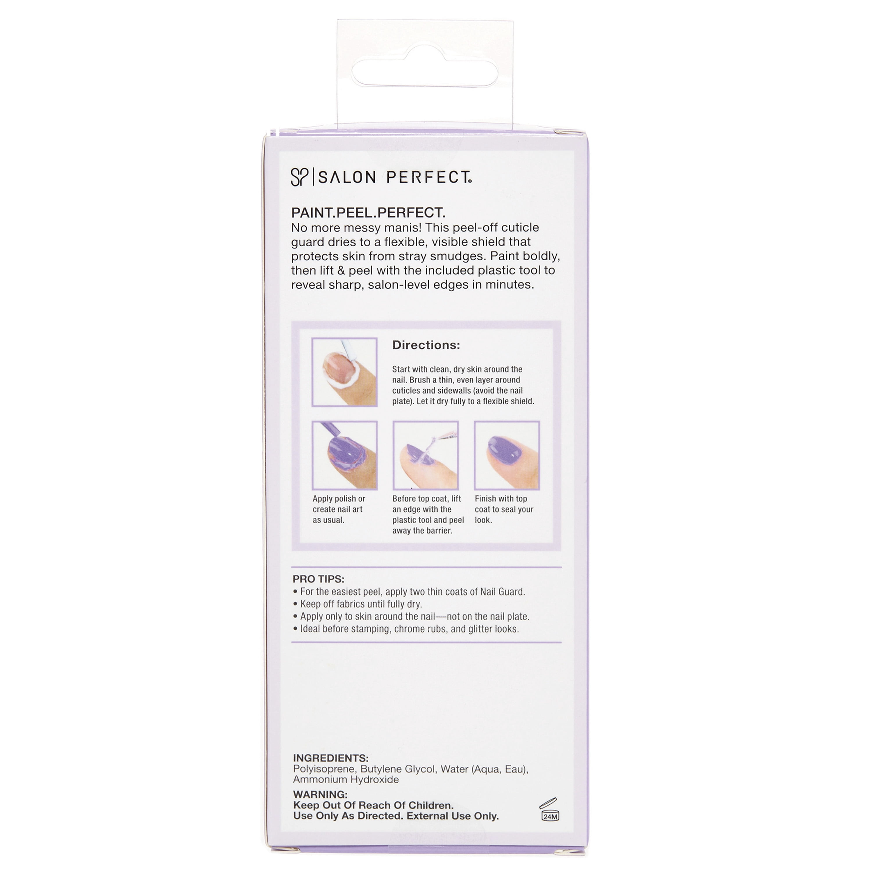 Salon Perfect Latex Free Brush On Nail Guard, 0.51 fl oz, 1 Scraper Tool Included