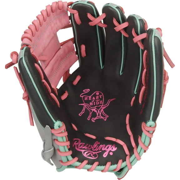 Rawlings Heart of the Hide Infield Glove | 93 Pattern | 11.5-Inch | RHT | Dark Shadow/Gray/Pink