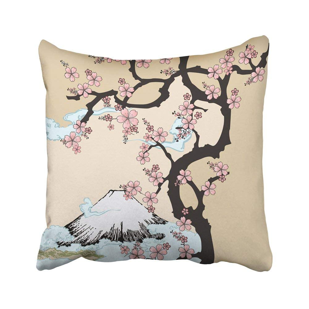 Multicolor Mount Fuji Japan Throw Pillow 16x16