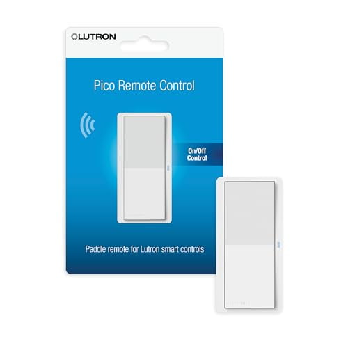 Lutron Caseta Smart Lighting Pico Paddle Remote, for Light Bulbs and Lamps, Works w/Alexa, Apple Homekit, Google Home (Hub Required), 3-Way, Batteries Included, PJ2-P2B-GWH, White