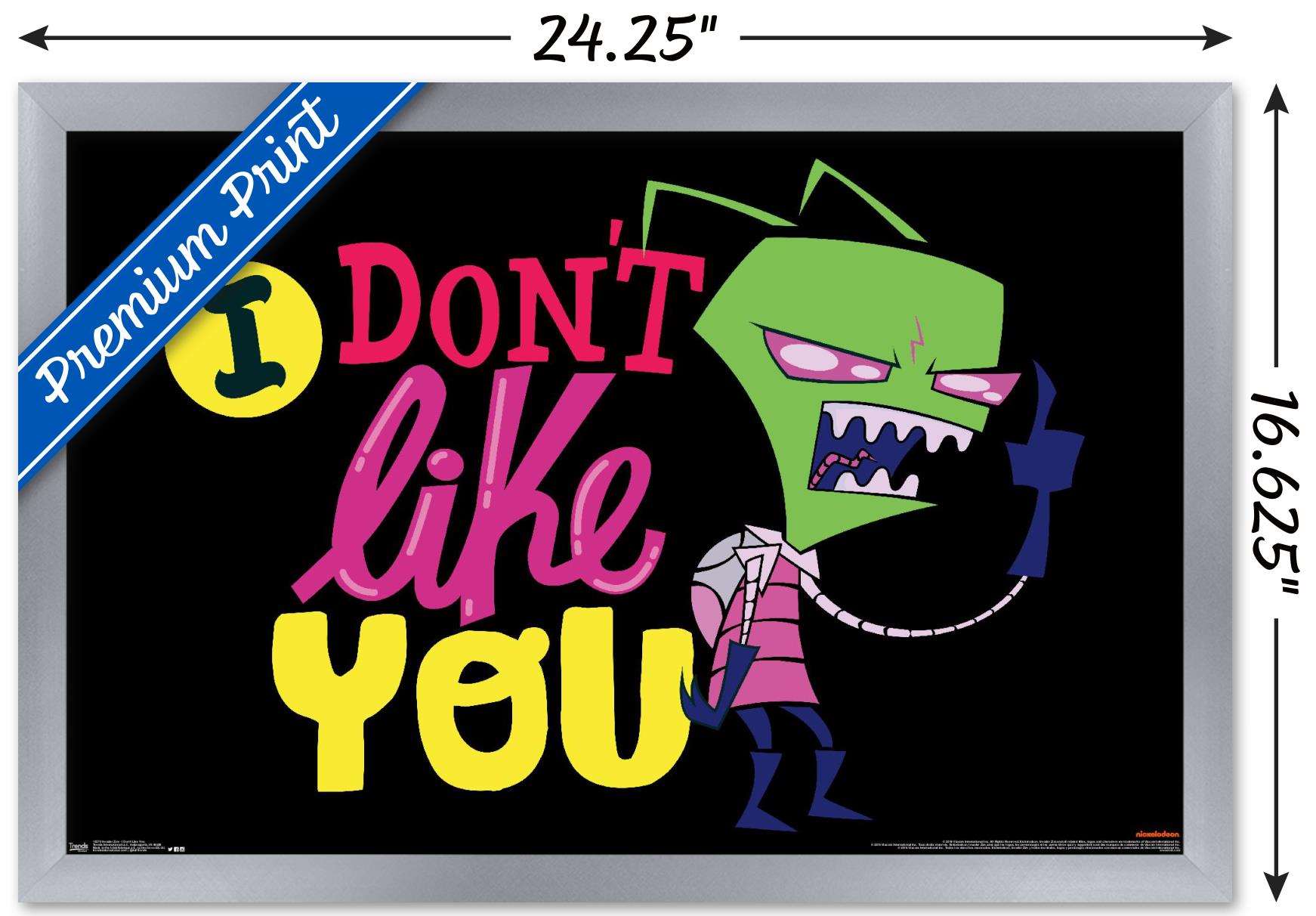 Invader Zim - I Don't Like You Wall Poster, 14.725" x 22.375", Framed