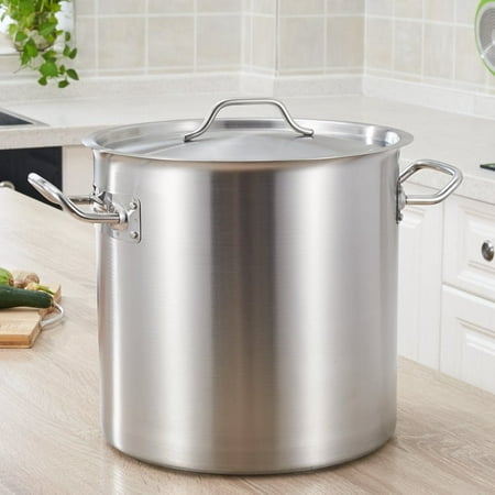 Meigar 4 Size Commercial Grade Stainless Steel Stock Pot with Lid Non Toxic Cookware Stock Pot Heavy Duty Stock Pots for Cooking,8/13/19/26