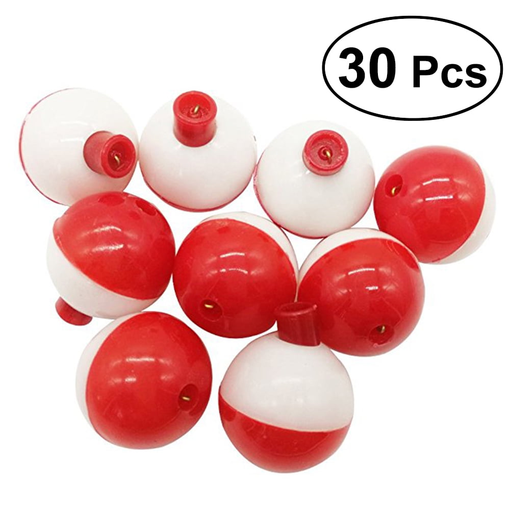 30pcs/lot Red and White 1 Inch Hard ABS Fishing Floats Plastic Floats 