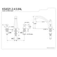 thumbnail image 2 of Kingston Brass KS4322AL Metropolitan Two-Handle Deck Mount Roman Tub Faucet, Polished Brass, 2 of 4