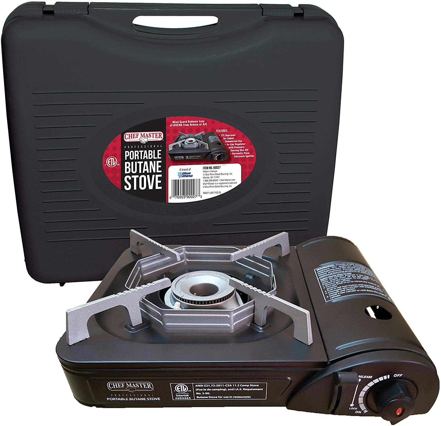 Gas cooker portable c/Briefcase transport yregas Black