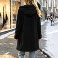 thumbnail image 3 of KICILVS Womens Fleece Coat Hooded Open Front Fuzzy Sherpa Cardigan Jacket Long Sleeve Winter Warm Outerwear with Pockets, 3 of 8